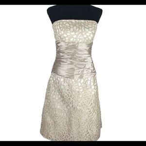 #121 GABALIS CHAMPAIGNE Strapless Cocktail Dress
